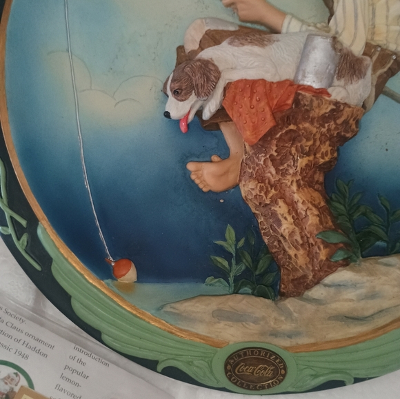 Norman Rockwell Out Fishin Coca Cola Commemorative Edition Plate. With COA - Picture 9 of 11